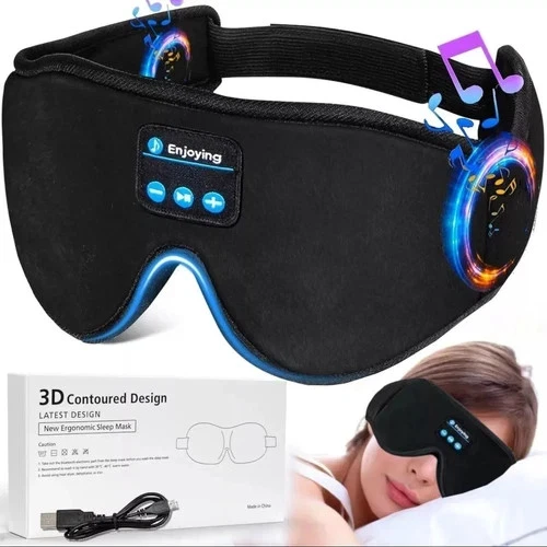 s-l960 Bluetooth 3D Eye Mask Music Play Sleeping Headphones with Built-in HD Speaker UK - Image 1